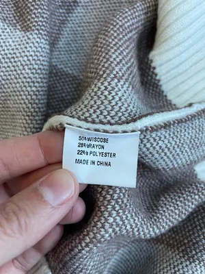 Checkerboard Crewneck Sweater - Cream & Brown thumbnail 3