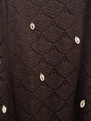 Wild Fable Crochet Mini Dress Brown Chocolate Shell Detail Small NWT thumbnail 9