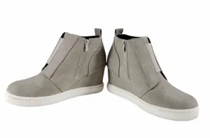 Bootie Sneakers Gray Suede Side Zipper. Size 9 thumbnail 2