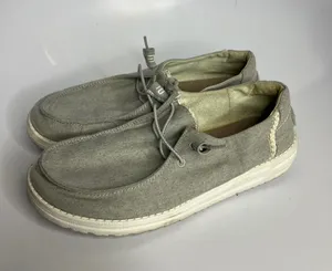 Hey Dude‎ chambray gray braid Wendy slip on loafers canvas women's size 9 casual thumbnail 1