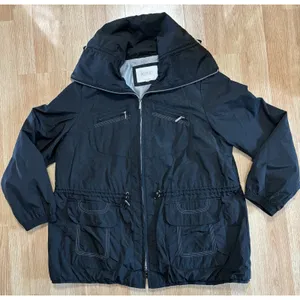 Laundry By Shelli Segal Jacket Black Lightweight Raincoat Pockets See Note Size thumbnail 1