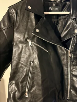 Ladies leather jacket sz XL Black thumbnail 3