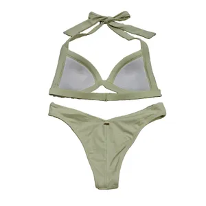 Victoria’s Secret PINK Triangle Push Up Bikini Light Mint Sage Green Size XS thumbnail 5