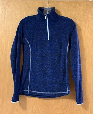 Columbia Sportswear Blue Print‎ Half Zip Fleece Pullover Women's Small thumbnail 1