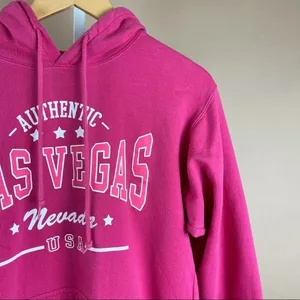 Point Women’s Size Small Hot Pink Las Vegas Nevada Hoodie Sweatshirt Vacation thumbnail 6