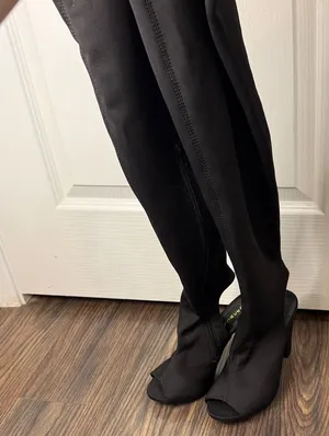 BAMBOO Black Over the Knee Boots thumbnail 1