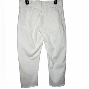 Tory Burch White Raw Hem Cropped Denim‎ Jeans Size 30 thumbnail 2
