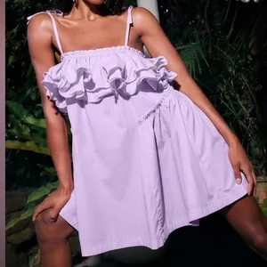 Free People Have A Thing For You Lavender Ruffle Strap Mini Dress thumbnail 2
