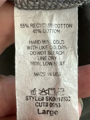 Made In USA Gray Graphic Quote Tee Rolled Sleeve Boxy Cotton T-Shirt Large thumbnail 6