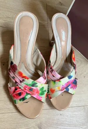 Naturalizer Summer Heels Open Toe Floral Multi Color, Size 9  thumbnail 1