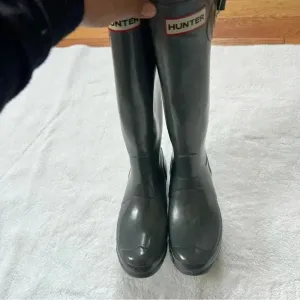 Hunter Original Gloss Tall Gray Rain Boots Size 5M 6F US. 37 thumbnail 5