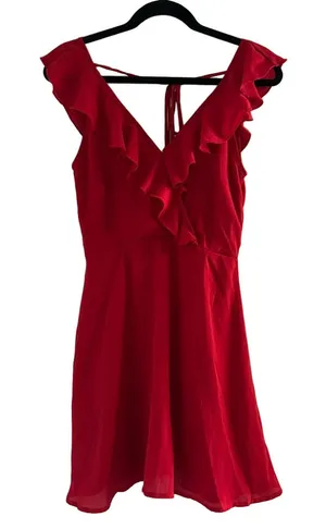 Altar'd State Women’s Elegant Red Ruffle Dress thumbnail 1