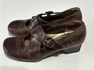 Vintage Y2K Josef Seibel Brown Leather Mary Jane Shoes Pumps EU 36 US 6 thumbnail 1