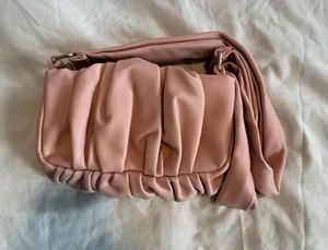 Pink Ruffled Crossbody Purse thumbnail 1