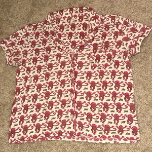 Roller Rabbit Pink Monkey Polo Pajama Short Sleeve Shirt and Shorts Set size Smal thumbnail 3