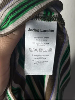 NEW Jaded London Mila Striped Short Sleeve Polo Shirt in Green Multi thumbnail 9