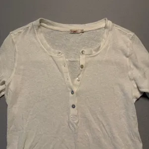 Faherty Hemp Cotton Henley Top Shirt Cream 3/4 Sleeve Women Size S thumbnail 2