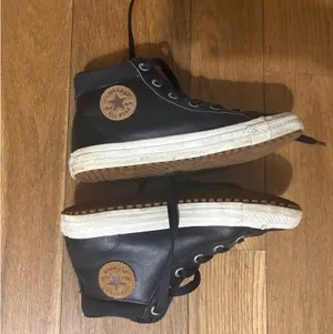 Black Leather Converse High-Top Sneakers All Star thumbnail 2