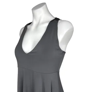 Moda International Gray Sleeveless Scoop Neck Crossback Fit & Flare Dress Size M thumbnail 4