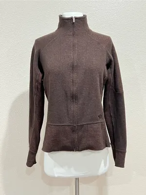 Mountain Hardwear Brown Sarafin Full Zip Wool Blend Sweater Jacket Size Medium thumbnail 6