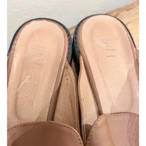 J.Jill Tan Leather Pointed Toe Mules Slip On Flat Shoes‎ Size 9 thumbnail 3