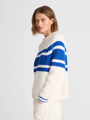 Madewell Cream White & Blue Striped Sweater Size XS thumbnail 7
