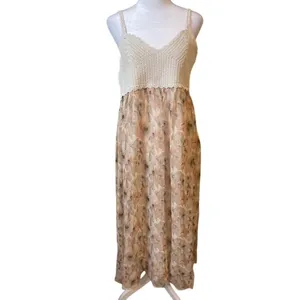 Stitchdrop Crochet Floral Maxi Dress Womens Size M Pink NWT Mixed Media Boho thumbnail 8