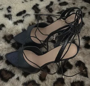 Aldo Black Stiletto Heels with Strappy Design thumbnail 1