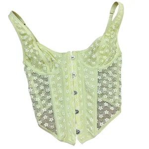 Urban Outfitters Out From Under Wildflower Lace Corset M Lime thumbnail 3