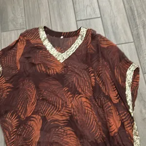 Sequin trim swim cover up Brown Size L thumbnail 2