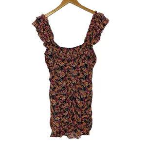 Astr Floral Ruching Mini Dress in Pink and Black thumbnail 7