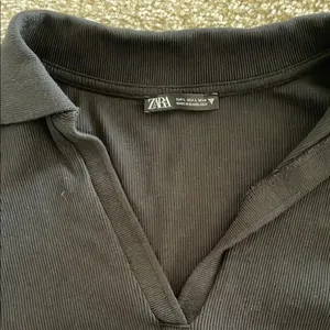 Zara Charcoal Ribbed Collared Top thumbnail 2