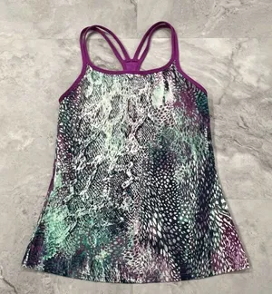 Fabletics Snakeskin Tahoe Racerback Tank Built in Bra Purple Teal Size‎ Small S thumbnail 1