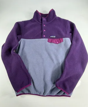 Patagonia Two-Tone Purple & Lavender‎ Snap Fleece Pullover thumbnail 1