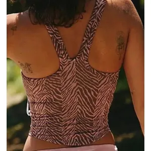 Free People Movement Crop Top Flutter Kick Tank Medium Pink Brown Zebra Top thumbnail 3