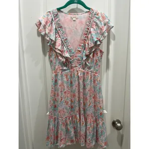 Roller Rabbit Amandine Ondika Floral Mini Dress Sz S thumbnail 2
