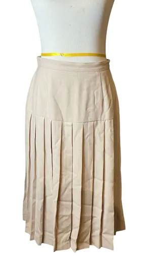 Women’s beige pleated midi skirt size 10 thumbnail 1
