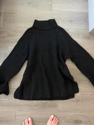 Topshop Black Ribbed Turtleneck Sweater thumbnail 2