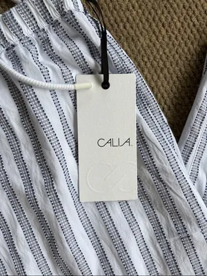 NWT CALIA Wide Leg Lounge / Beach / Swim Cover-Up Pants Striped Size Small thumbnail 7