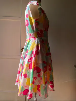 Boden• Watercolor Floral Retro Fit & Flare Cotton Dress• Sz 6 thumbnail 8