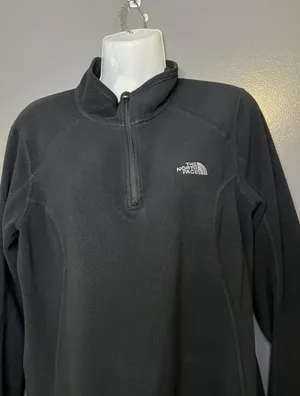 The North Face Pullover Womens Large Black Polartec Fleece 1/4 Zip Top thumbnail 1