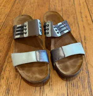 Naot Shoes Sandals Womens Size 7 EU 38 Multicolor Leather Wedge Slide Comfort thumbnail 1