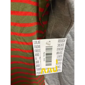 LuLaRoe Randy Red Olive Stripe Raglan Baseball Tee Women's XXS NWT USA thumbnail 5