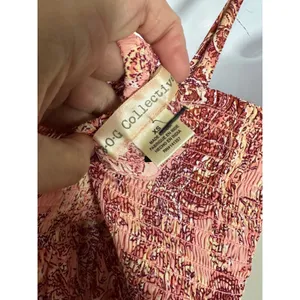 BOG Collective Paisley Print Tiered‎ Mini Dress Tie Shoulder Pink XS thumbnail 6