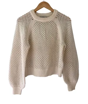 Joie Cream Alpaca Wool Blend Textured Sweater XS thumbnail 1