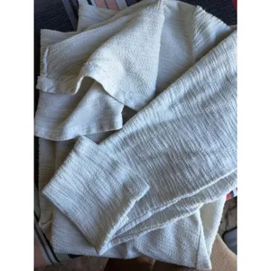 CMC Color Me By Cotton White Textured Cowl Neck Tunic Top Medium USA Made thumbnail 3