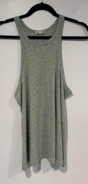 Grey ribbed Intimately Free People high‎ neck tank top thumbnail 1