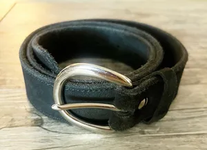 Handmade Women’s Black Suede Belt Leather High Quality Silver Hardware 40 thumbnail 1