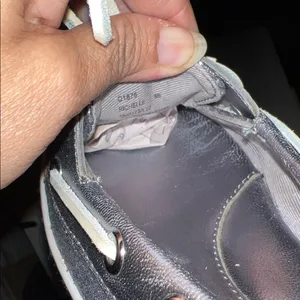 Coach Richelle boat shoes in a metallic silver glitter finish size 8B, new years thumbnail 10