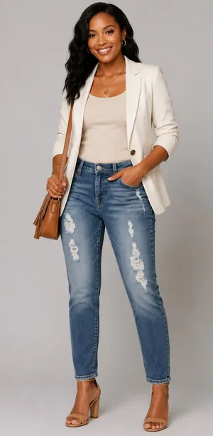 7 For All Mankind Josefina Skinny Boyfriend Jeans Size 28 mid Wash Distressed thumbnail 1